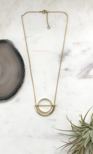 Brass Circle Nestled in Brass Curve ws