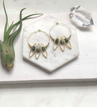 Load image into Gallery viewer, Turquoise Petal Hoops