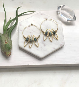 Turquoise Petal Hoops
