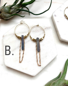 Aurora Crystal Chain Hoops