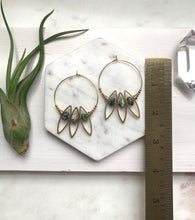 Load image into Gallery viewer, Turquoise Petal Hoops