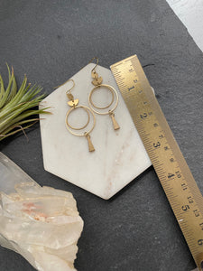 Delicate Geo Hoop Drops