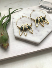 Load image into Gallery viewer, Turquoise Petal Hoops