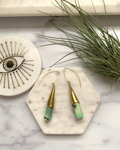 Luxe Chrysoprase Stone Drops