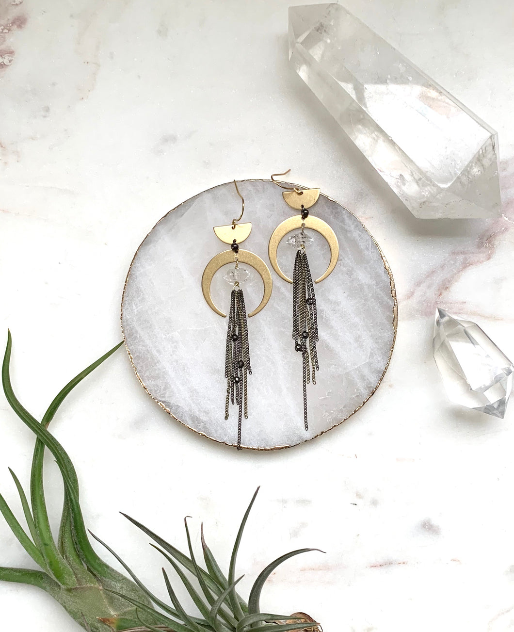 Crescent Drops & Herkimer Diamonds