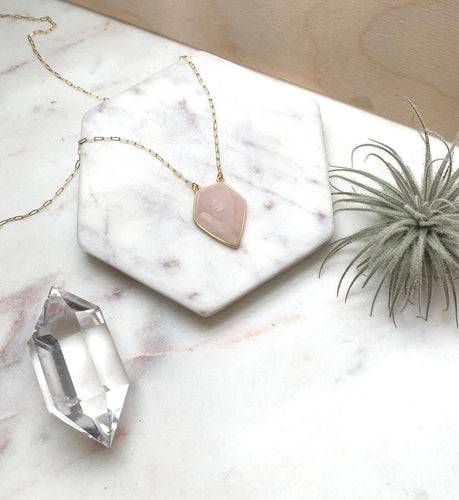 Rose Quartz Geo Pendant