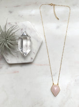 Load image into Gallery viewer, Rose Quartz Geo Pendant
