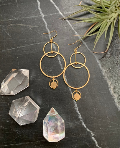 Double Circle Hoops + Circle Drop