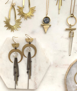 Crescent Drops & Herkimer Diamonds