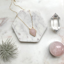Load image into Gallery viewer, Rose Quartz Geo Pendant