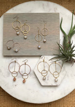 Load image into Gallery viewer, Moonstone Gold Plate Circle &amp; Hoops