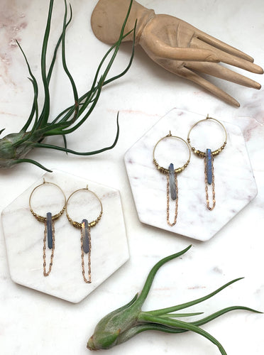 Aurora Crystal Chain Hoops