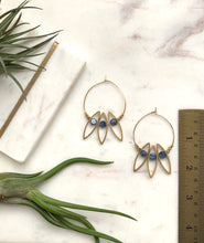 Load image into Gallery viewer, Kyanite Petal Hoops