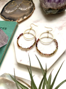 Precious Stone Delicate Hoops