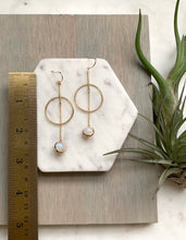 Load image into Gallery viewer, Moonstone Gold Plate Circle &amp; Hoops