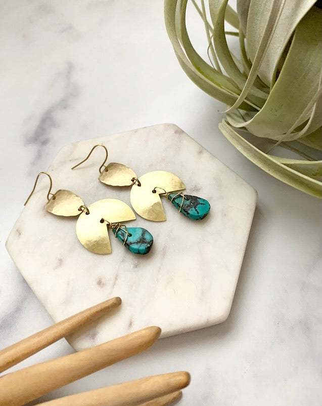 Genuine Turquoise Geo Drops