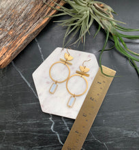 Load image into Gallery viewer, Geometric Opalite Hoops ws
