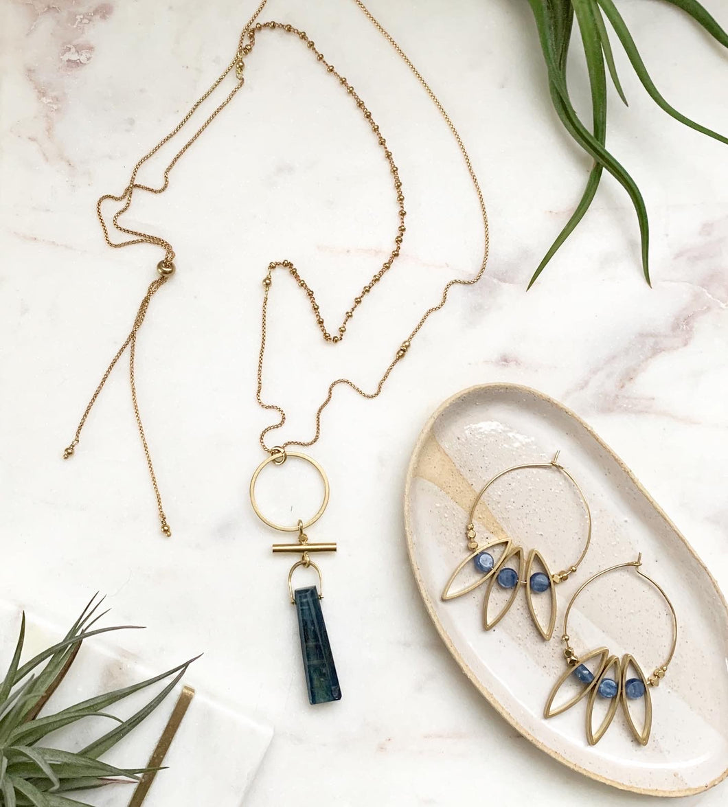 Kyanite Petal Hoops