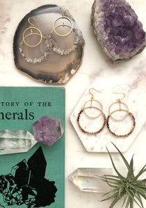 Precious Stone Delicate Hoops