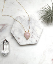 Load image into Gallery viewer, Rose Quartz Geo Pendant