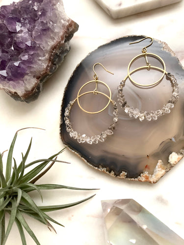 Precious Stone Delicate Hoops
