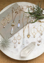 Load image into Gallery viewer, Moonstone Gold Plate Circle &amp; Hoops