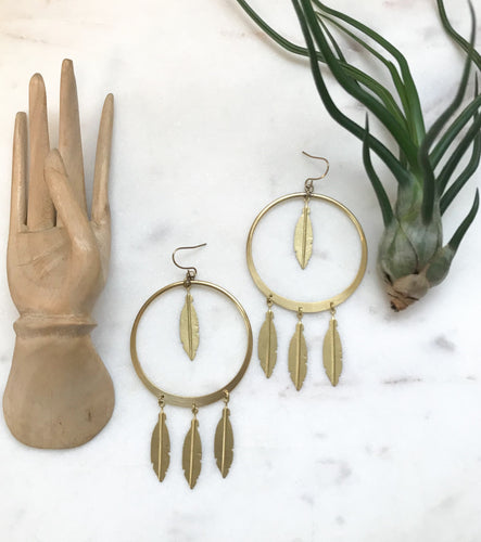 Mega Feather Hoops