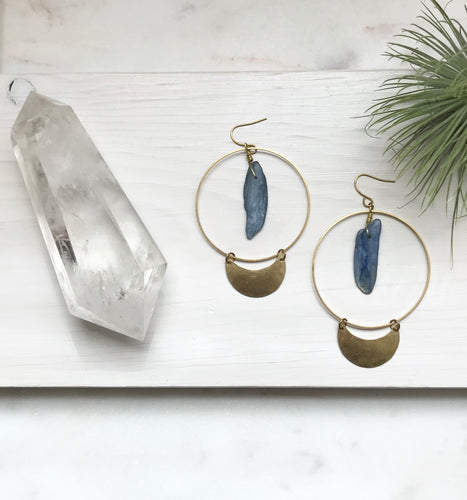 Kyanite Crescent Hoops