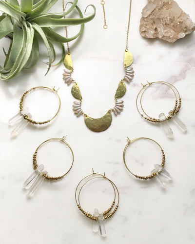 Quartz Crystal Hoops