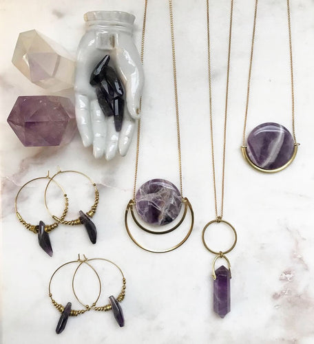Amethyst Hoops