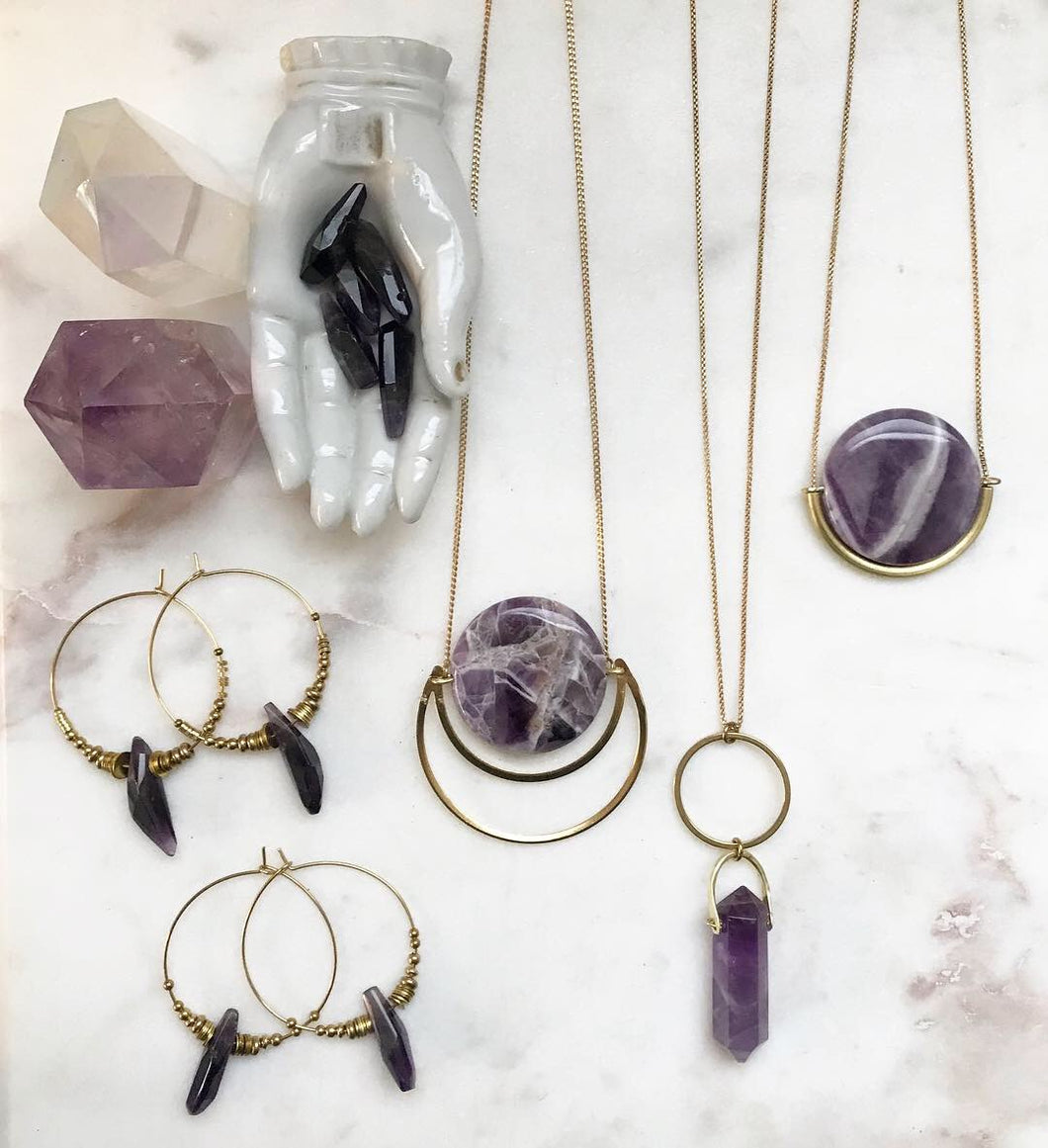 Amethyst Hoops