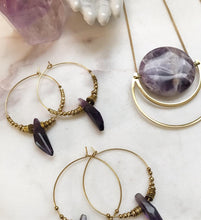 Load image into Gallery viewer, Amethyst Hoops