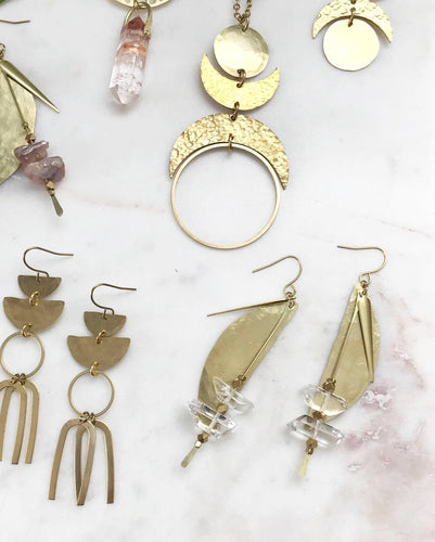 Half Moon Crystal Drops