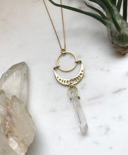 Load image into Gallery viewer, Moon Phase Quartz Point Talisman