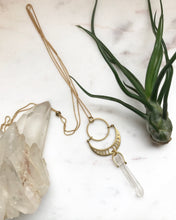 Load image into Gallery viewer, Moon Phase Quartz Point Talisman
