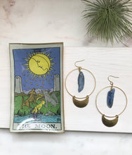 Load image into Gallery viewer, Kyanite Crescent Hoops