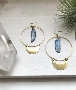 Kyanite Crescent Hoops