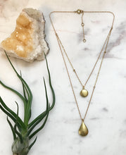 Load image into Gallery viewer, Raw Brass Double Locket Necklace