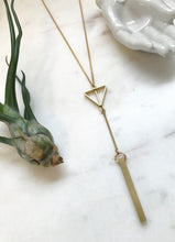 Load image into Gallery viewer, Triangle + Bar Y Necklace