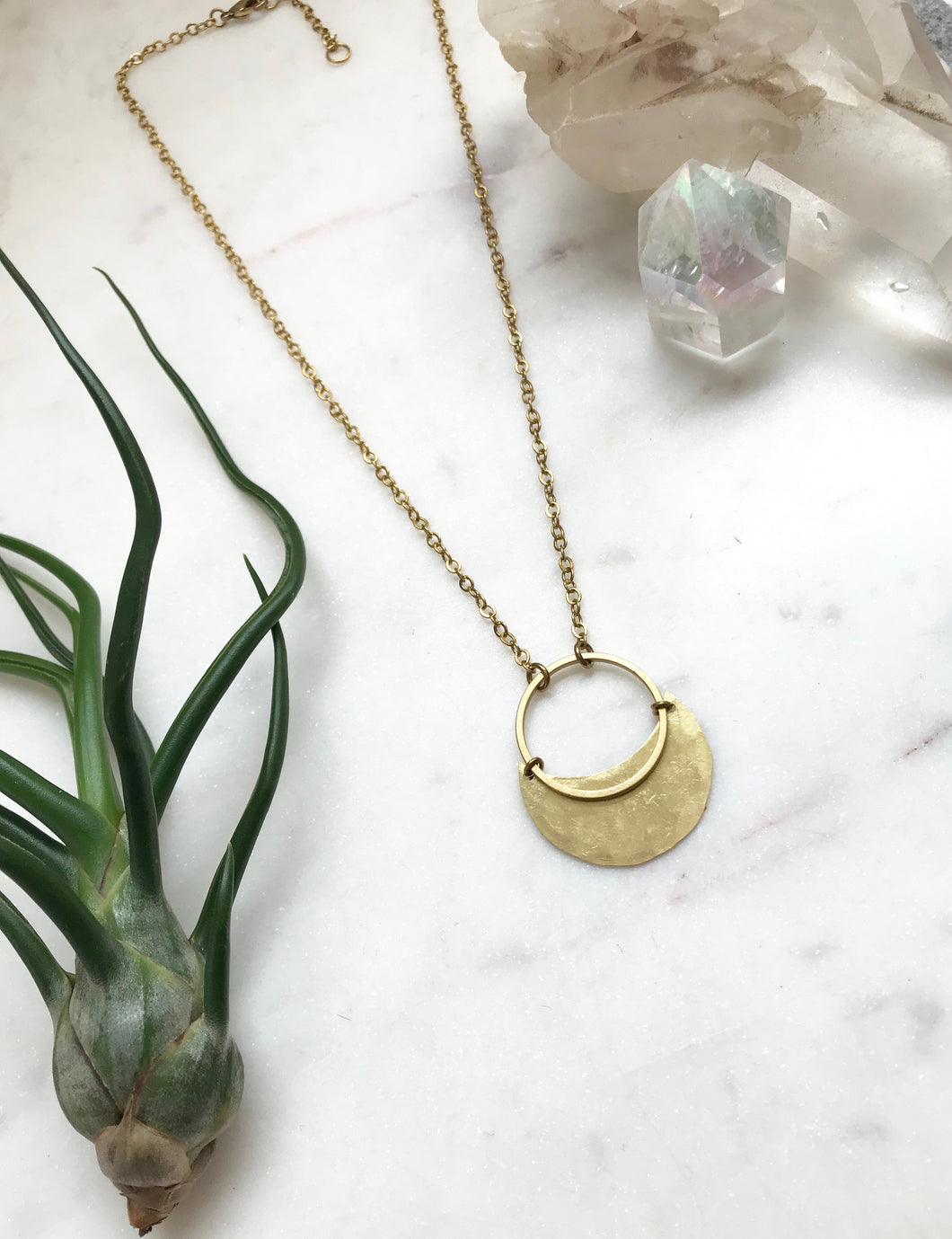 Crescent + Circle Pendant